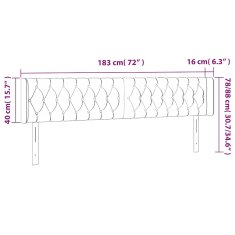 Vidaxl LED posteljno vzglavje temno modro 183x16x78/88 cm žamet