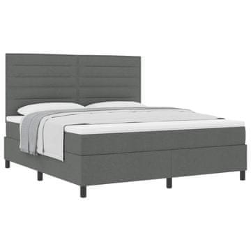 Vidaxl Postelja z vzmetnico z vzmetnico Temno siva 180 x 200 cm blago