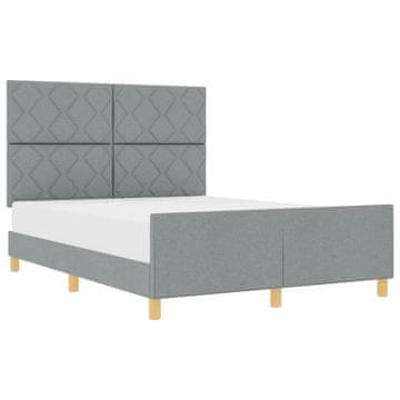 Vidaxl Konstrukcija postelje Svetlo siva 160 x 200 cm blago