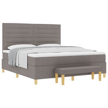 Vidaxl Postelja z vzmetnico z vzmetnico Taupe 180 x 200 cm blago