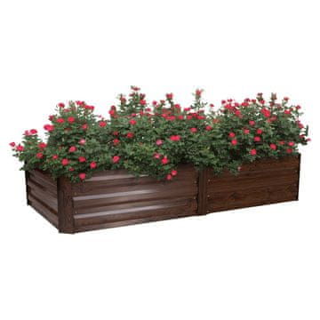 KONDELA Kovinska visoka greda Nonky Tip 7 - rjava