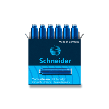 Stekleničke s črnilom Schneider, 6 kosov - modre