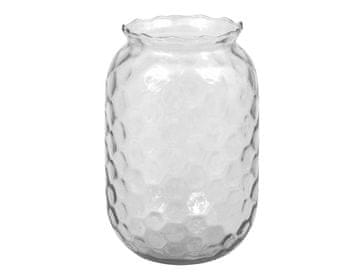 Vaza HEXAGON BOTTLE steklo strojno izdelano d15x25cm