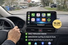 Farrot FARROT 10,26" univerzalni avto zaslon z brezžičnim Apple CarPlay in Android Auto, Bluetooth 5.0, podpora kameri