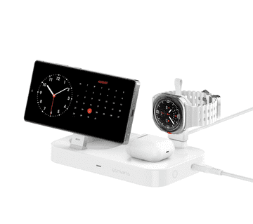 4smarts Qi2 Trident 3-v-1 brezžična polnilna postaja - za telefon, Samsung Watch in brezžične slušalke