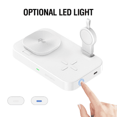 4smarts Qi2 Trident 3-v-1 brezžična polnilna postaja - za telefon, Samsung Watch in brezžične slušalke