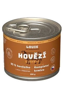 Louie Dog Cons. Goveje meso s korenjem in prebiotiki 200g