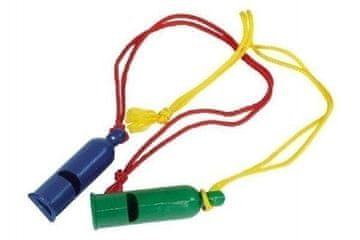 Plastična signalna piščalka 7 cm z vrvico (2 barvi)
