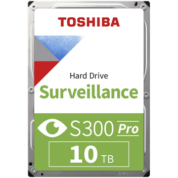Toshiba S300 PRO Surveillance 10 TB notranji trdi disk, 8,89 cm (3,5), SATA 6Gb/s, 7200 obratov/min (MD10ADA10TV)