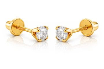 Brilio Bleščeči zlati uhani s cirkoni 14/30.200/17ZIR