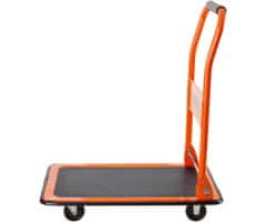 Black+Decker ročni transportni voziček, zložljiv, kovinski, nosilnost do 80kg, lahka teža 5.44kg, za vse transportne potrebe, črn, oranžen