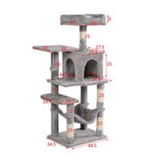 Aga Praskalnik za mačke 36x46x110 cm Siv