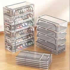 HOME & MARKER® Prozorna zložljiva škatla za shranjevanje čevljev, PVC, 40 x 30 x 21 cm | DURASTOR