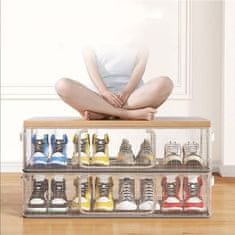 HOME & MARKER® Prozorna zložljiva škatla za shranjevanje čevljev, PVC, 40 x 30 x 21 cm | DURASTOR