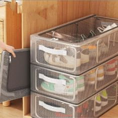 HOME & MARKER® Prozorna zložljiva škatla za shranjevanje čevljev, PVC, 40 x 30 x 21 cm | DURASTOR