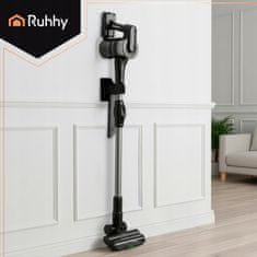 Ruhhy 400W aku. 7x2200mAh brezžični pokončni sesalnik LED 35kPa črn LunPro
