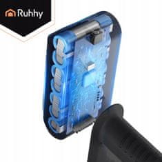 Ruhhy 400W aku. 7x2200mAh brezžični pokončni sesalnik LED 35kPa črn LunPro