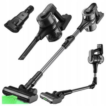 Ruhhy 400W aku. 7x2200mAh brezžični pokončni sesalnik LED 35kPa črn LunPro