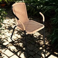 Aga Vrtni stol RATAN Črna/Bež