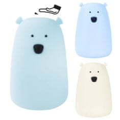 sarcia.eu Mary’s Silikonska LED nočna lučka, velik medvedek, za spanje, daljinski upravljalnik, za sobo, USB topla RGB lučka