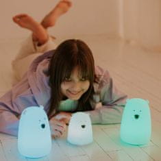 sarcia.eu Mary’s Silikonska LED nočna lučka, velik medvedek, za spanje, daljinski upravljalnik, za sobo, USB topla RGB lučka