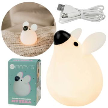 sarcia.eu Mary's Silikonska LED miška nočna lučka, lučka za spanje za otroško sobo, USB nastavljiva osvetlitev