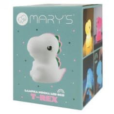 sarcia.eu Mary's Silikonska LED nočna lučka, dinozaver T-REX, za spanje za otroško sobo, USB topla RGB lučka
