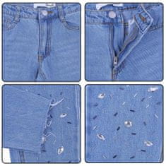 sarcia.eu Džinske hlače z okrasnimi kristali za dekleta, udobne ozke džinske hlače, bombaž