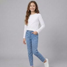 sarcia.eu Džinske hlače z okrasnimi kristali za dekleta, udobne ozke džinske hlače, bombaž