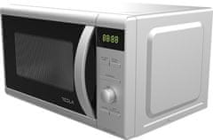 TESLA MW2060MS mikrovalovna pečica, 20 l, 700 W, žar 1000 W, 5 stopenj moči, funkcija odmrzovanja, srebrna barva