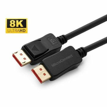 MicroConnect Kabel 8K DisplayPort 1.4, 0.5m 8K60Hz, 32,4Gbps