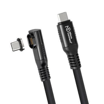 MicroConnect Premium magnetni kabel USB C-C, 0,5 m 240W, 40Gbps, 8K60Hz, USB4, kotni