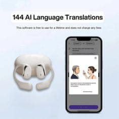 VYZIO® AI slušalke s prevajalnikom v realnem času, 144 jezikov, brez povezave | TRANZIO, bež
