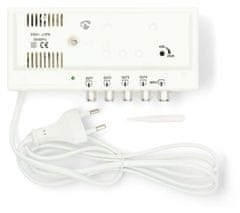 Nedis CATV ojačevalnik/ največje ojačenje 20 dB/ 47 - 694 MHz/ 4 izhodi/ IEC priključek/ bela