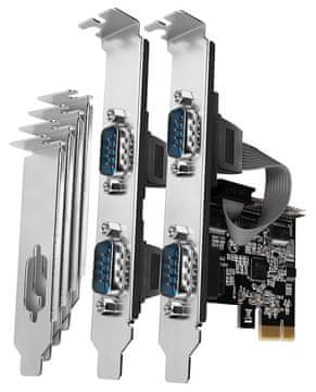 AXAGON PCIe krmilnik 4x serijska vrata (RS-232) / PCEA-S4N / 250 kb/s / LP nosilec