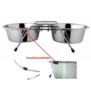 Dvojna posoda iz nerjavečega jekla s stojalom 2 x 0,4 l