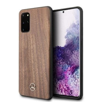 MERCEDES Etui Mercedes Wood Line Walnut za Samsung Galaxy S20+ - rjavo