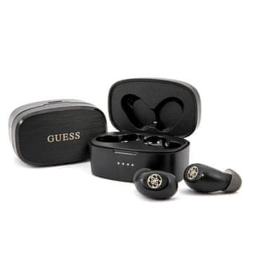 Guess Slušalke Bluetooth Guess 4G TWS + priklopna postaja - črne