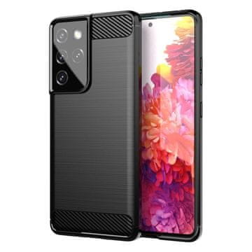 HURTEL Ohišje Carbon fleksibilna torbica za Samsung Galaxy S21 Ultra 5G črna