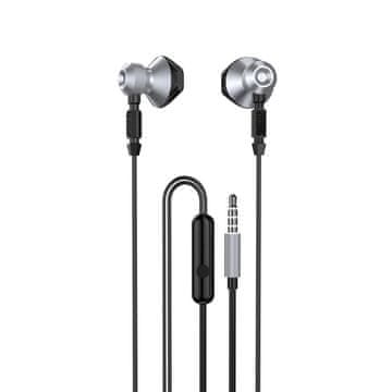 DUDAO Dudao kovinske žične slušalke z ušesnimi čepki 3,5 mm mini jack sive (X2C-Grey)