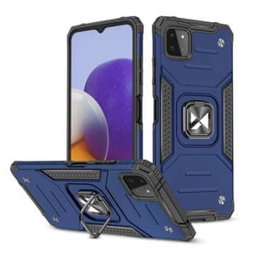 WOZINSKY Wozinsky Ring Armor oklepno hibridno ohišje ovitek + magnetni držalo Samsung Galaxy A22 4G modra