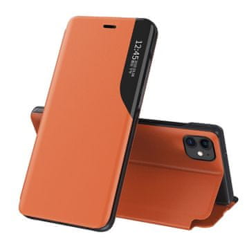 HURTEL Eco Leather View Case elegantna torbica etui z loputo in funkcijo stojala iPhone 13 Pro Max oranžna