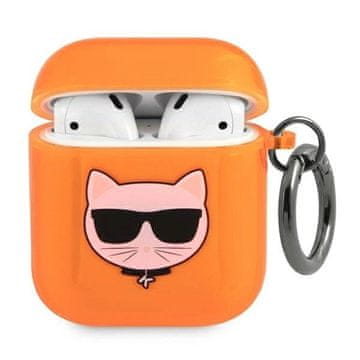 Karl Lagerfeld Ovitek Karl Lagerfeld Choupette za AirPods 1/2 - oranžen