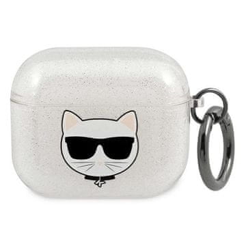 Karl Lagerfeld Etui Karl Lagerfeld Glitter Choupette za AirPods 3 - srebrn