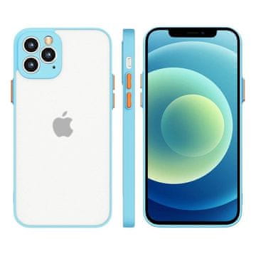 HURTEL Mlečna silikonska prožna polprosojna torbica za Samsung Galaxy A22 4G modra