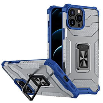 HURTEL Crystal Ring Case pancerne hibridno ohišje pokrov + magnetni držalo iPhone 13 Pro Max modra