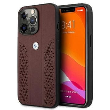 Bmw Ohišje BMW Leather Curve Perforate za iPhone 13 Pro / iPhone 13 - rdeče