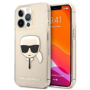 Karl Lagerfeld Etui Karl Lagerfeld Glitter Karl's Head za iPhone 13 Pro / iPhone 13 - zlato