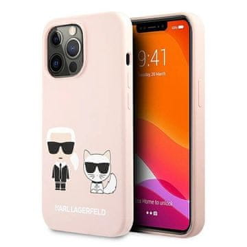 Karl Lagerfeld Etui Karl Lagerfeld Silicone Karl&Choupette za iPhone 13 Pro / iPhone 13 - svetlo roza