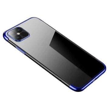 HURTEL Prozorna barvna torbica ženski ovitek z kovinskim okvirjem iPhone 13 Pro modra